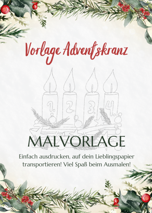 Malvorlage "Adventskranz"