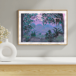 limitierter Kunstdruck: Regenwald – Gouche Painting